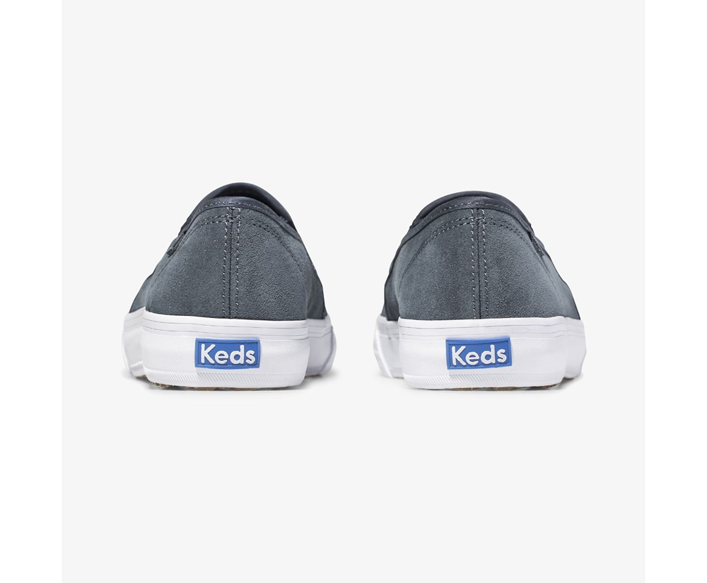 Slip On Γυναικεια - Keds Double Decker Suede - Γκρι - UONPZ0387